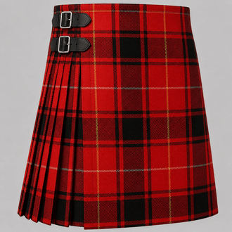MacIver Tartan Kilt featuring authentic Scottish clan tartan with traditional pleated Highland design