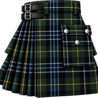 MacLean Dress Weathered Tartan Kilt in traditional Scottish Highland style

