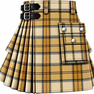 MacLeod Dress Weathered Tartan Kilt in traditional Scottish Highland style