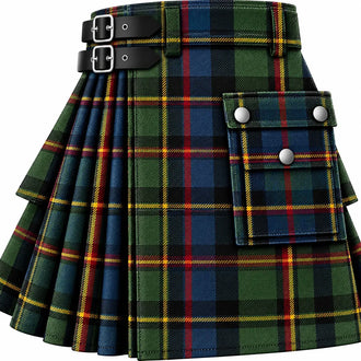 MacLeod Hunting Muted Tartan Kilt in traditional Scottish Highland style

