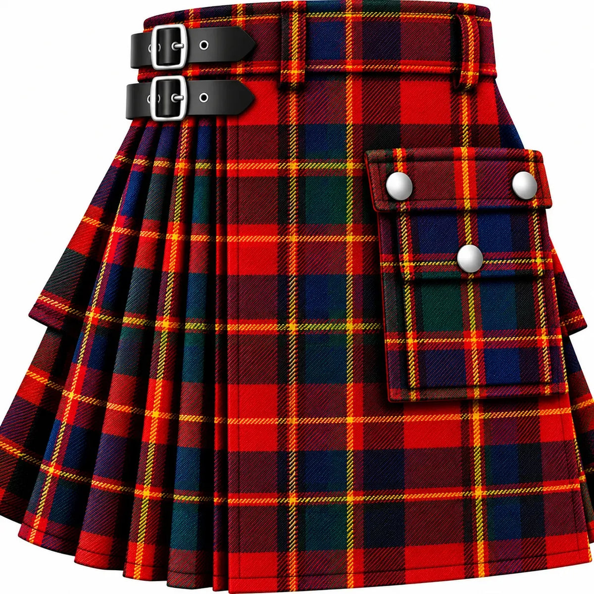 MacLeod Red Modern Tartan Kilt in traditional Scottish Highland style

