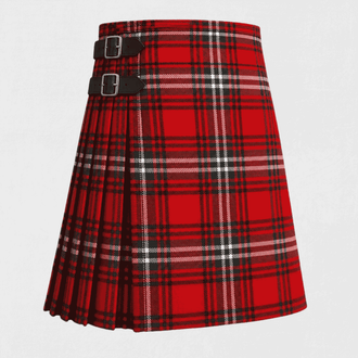 MacRae Tartan Kilt featuring authentic Scottish clan tartan with traditional pleated Highland design