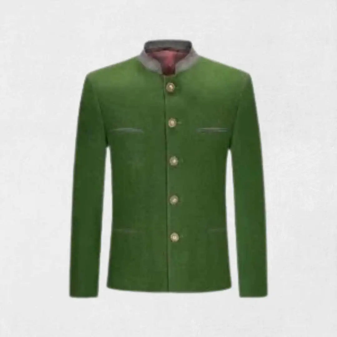 Men’s green Loden Trachten jacket with horn buttons and Tyrol design
