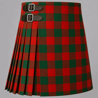 Moncreiffe Tartan Kilt featuring authentic Scottish clan tartan with traditional pleated Highland design