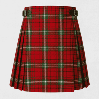 Morrison Tartan Kilt featuring authentic Scottish clan tartan with traditional pleated Highland design