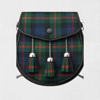 Murray of Atholl Modern tartan sporran with leather backing and traditional tassels for Scottish kilt outfits
