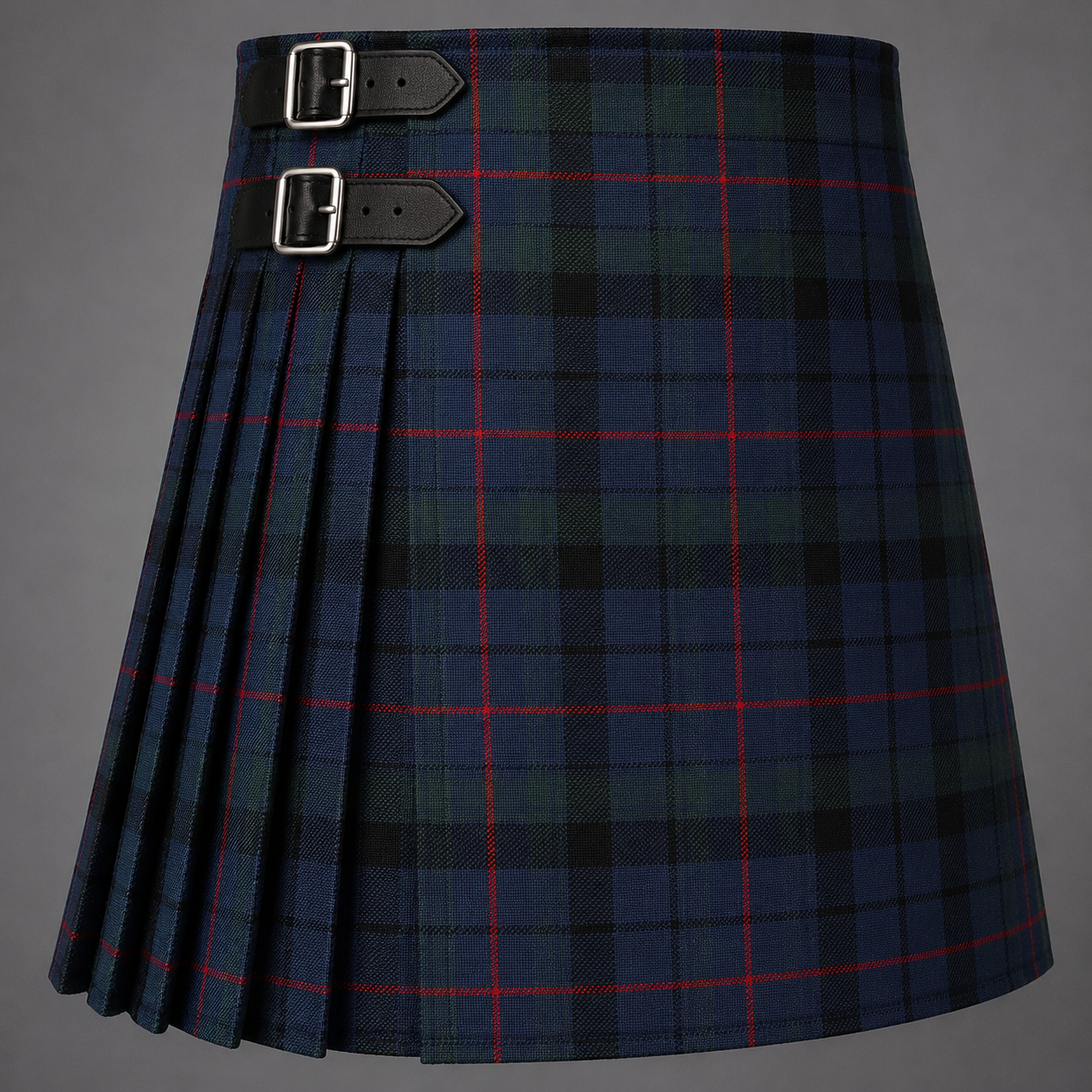 Nicol Family Personal Tartan Kilt featuring authentic Scottish tartan with traditional pleated Highland design