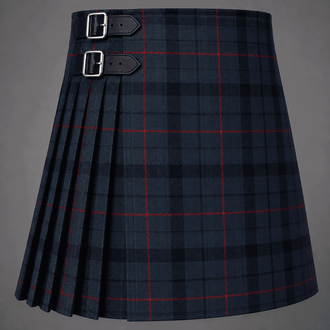 Nicol Family Personal Tartan Kilt featuring authentic Scottish tartan with traditional pleated Highland design