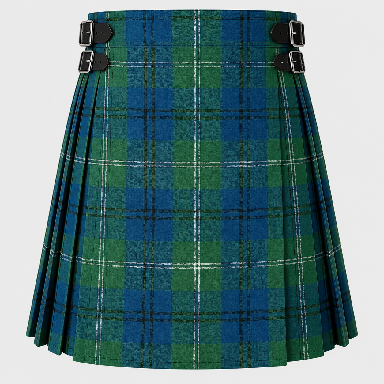 Oliphant Tartan Kilt featuring authentic Scottish clan tartan with traditional pleated Highland design