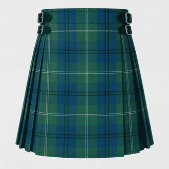 Oliphant Tartan Kilt featuring authentic Scottish clan tartan with traditional pleated Highland design