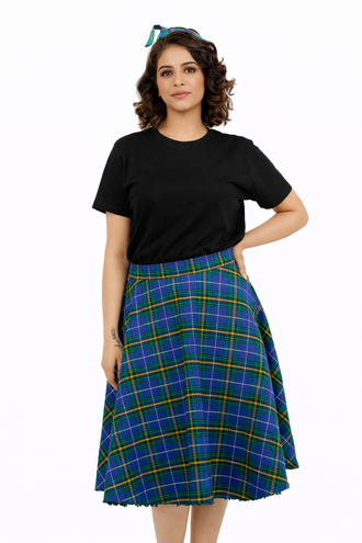 Plaid A-Line Skirt for women, stylish casual, office, and evening wear