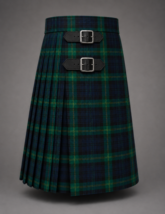 Polaris Tartan Kilt featuring authentic tartan pattern with traditional pleated Highland design