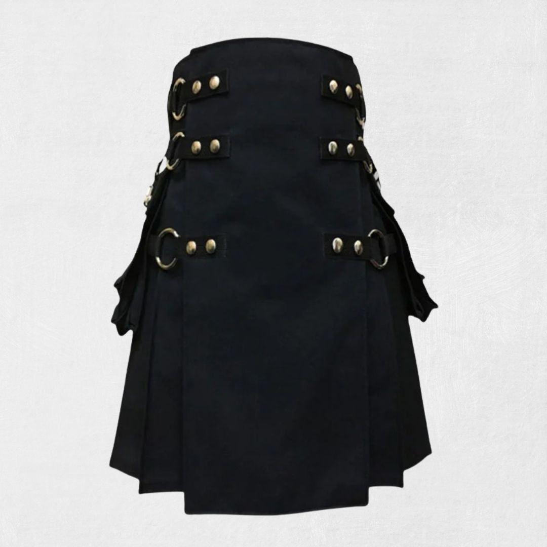 Premium Quality Black Gothic Kilt Design – Stylish and bold Gothic-inspired kilt.