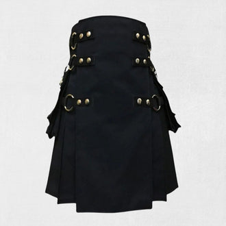 Premium Quality Black Gothic Kilt Design – Stylish and bold Gothic-inspired kilt.