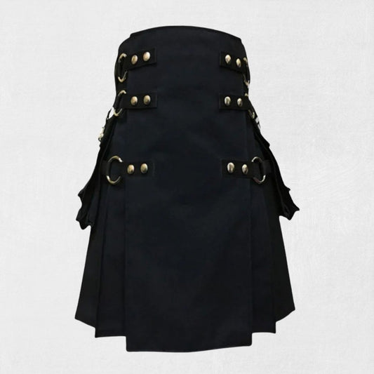 Premium Quality Black Gothic Kilt Design – Stylish and bold Gothic-inspired kilt.