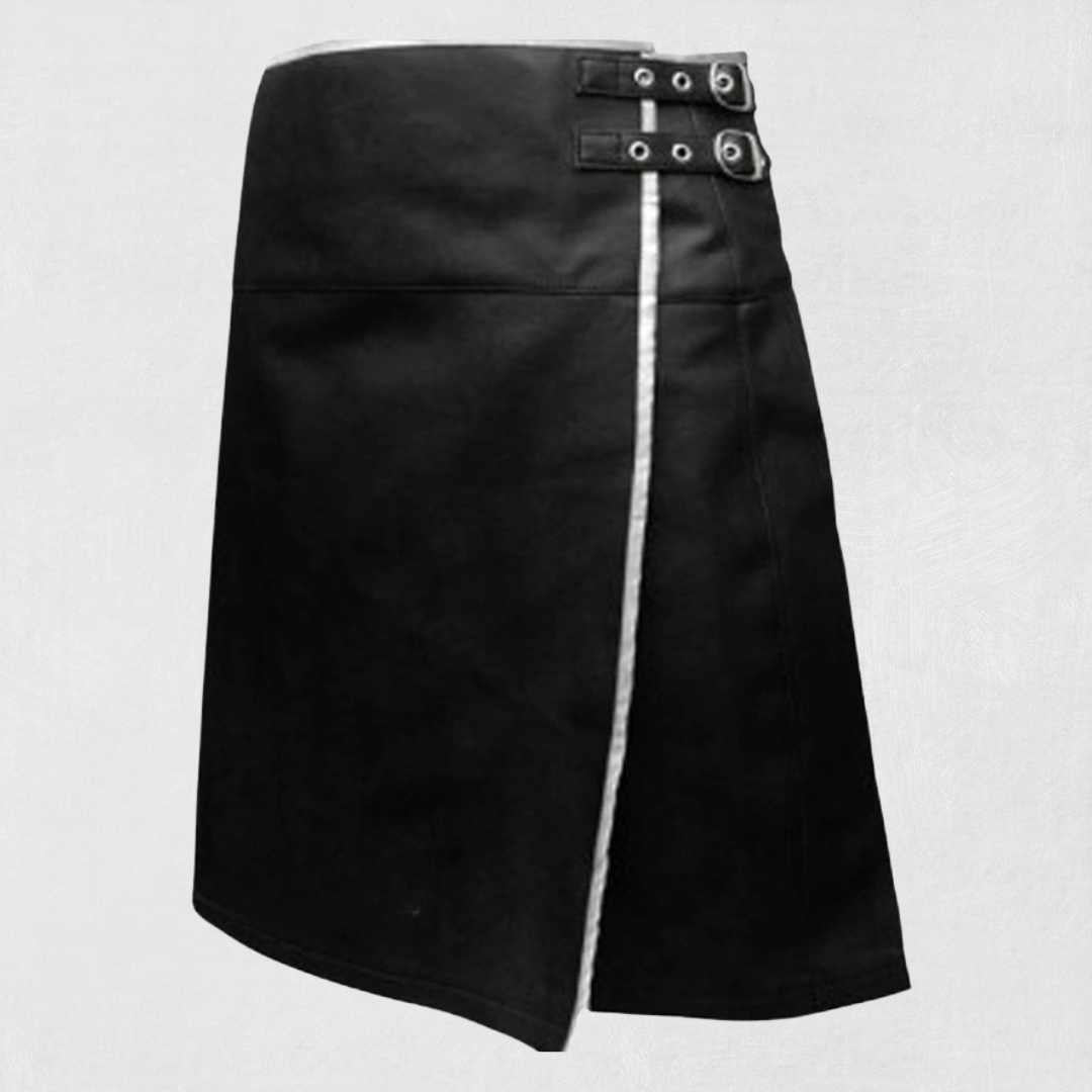 Premium-Quality-Custom-Made-Scottish-Black-Women-Leather-front view .