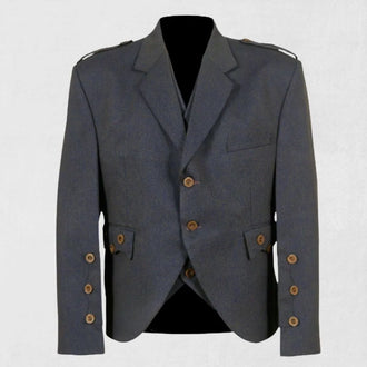 Front view of the Premium-Quality Custom-Made Scottish Tweed Wool Argyle Jacket
