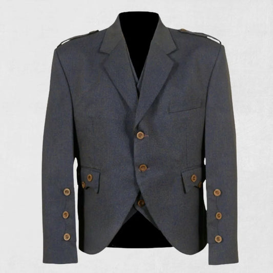 Front view of the Premium-Quality Custom-Made Scottish Tweed Wool Argyle Jacket
