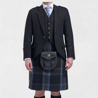 Front view of the Premium-Quality Hand-Made Black Argyle Jacket