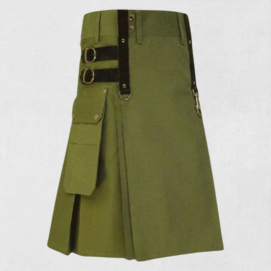 Hand-Made Modern Utility Kilt – Back View with Clean, Tailored Design
