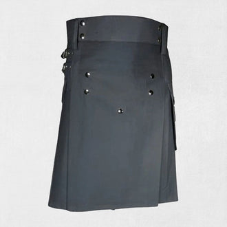 Front view of the Premium Quality Hand-Made Scottish Utility Kilt, showcasing its sleek design, spacious pockets, and durable fabric.
