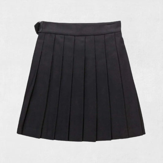 Back view of Hand Made Traditional Scottish Black Women Utility Kilt with pockets and adjustable straps