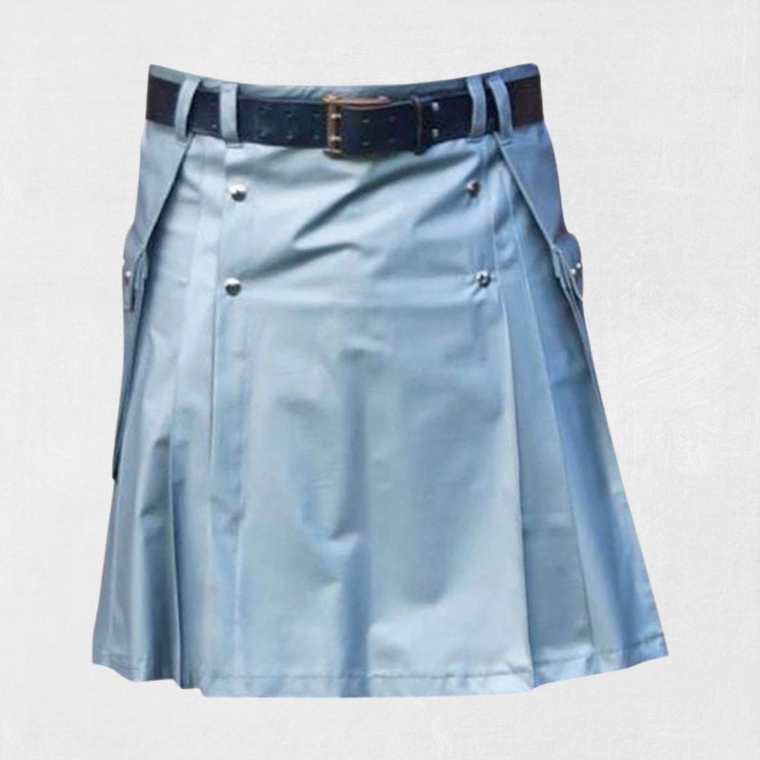 Hand-Made Modern Utility Kilt – Front with Pockets and Adjustable Straps