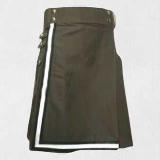 "Premium Quality Custom Made Scottish Firefighter Utility Kilt with utility pockets and firefighter-inspired design"