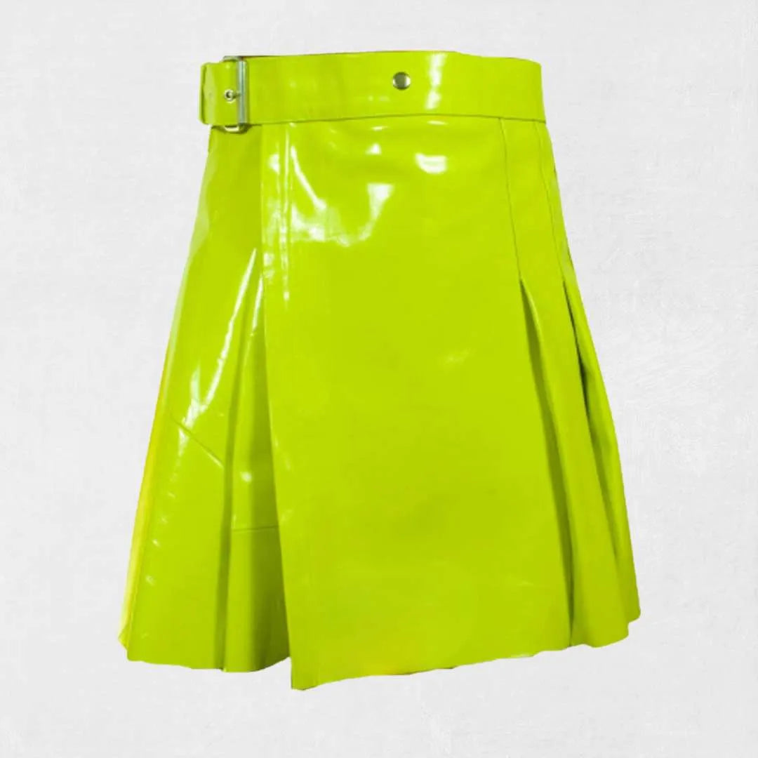 Handmade women’s leather kilt in traditional Scottish pleated design