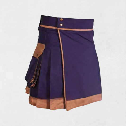 Premium Scottish utility kilt with cargo pockets and adjustable straps
