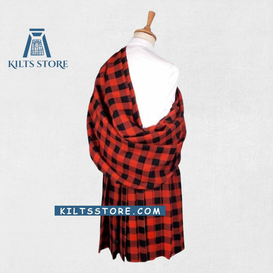 "Premium Quality Traditional Scottish Great Highland Kilt with pleated design and adjustable fit"


