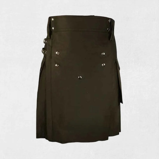 Traditional Scottish Utility Kilt in premium cotton with side pockets
