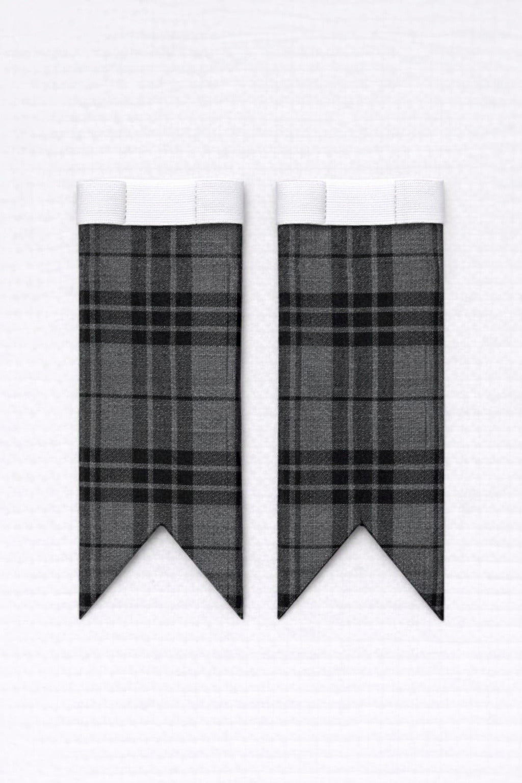 Premium Grey Watch tartan flashes worn with traditional Scottish kilt hose for Highland dress