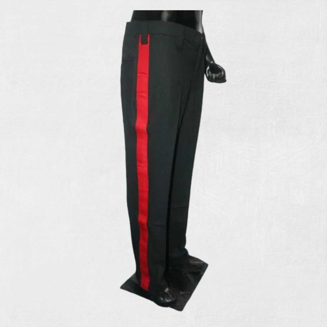 Premium marching band pant in black with durable performance design
