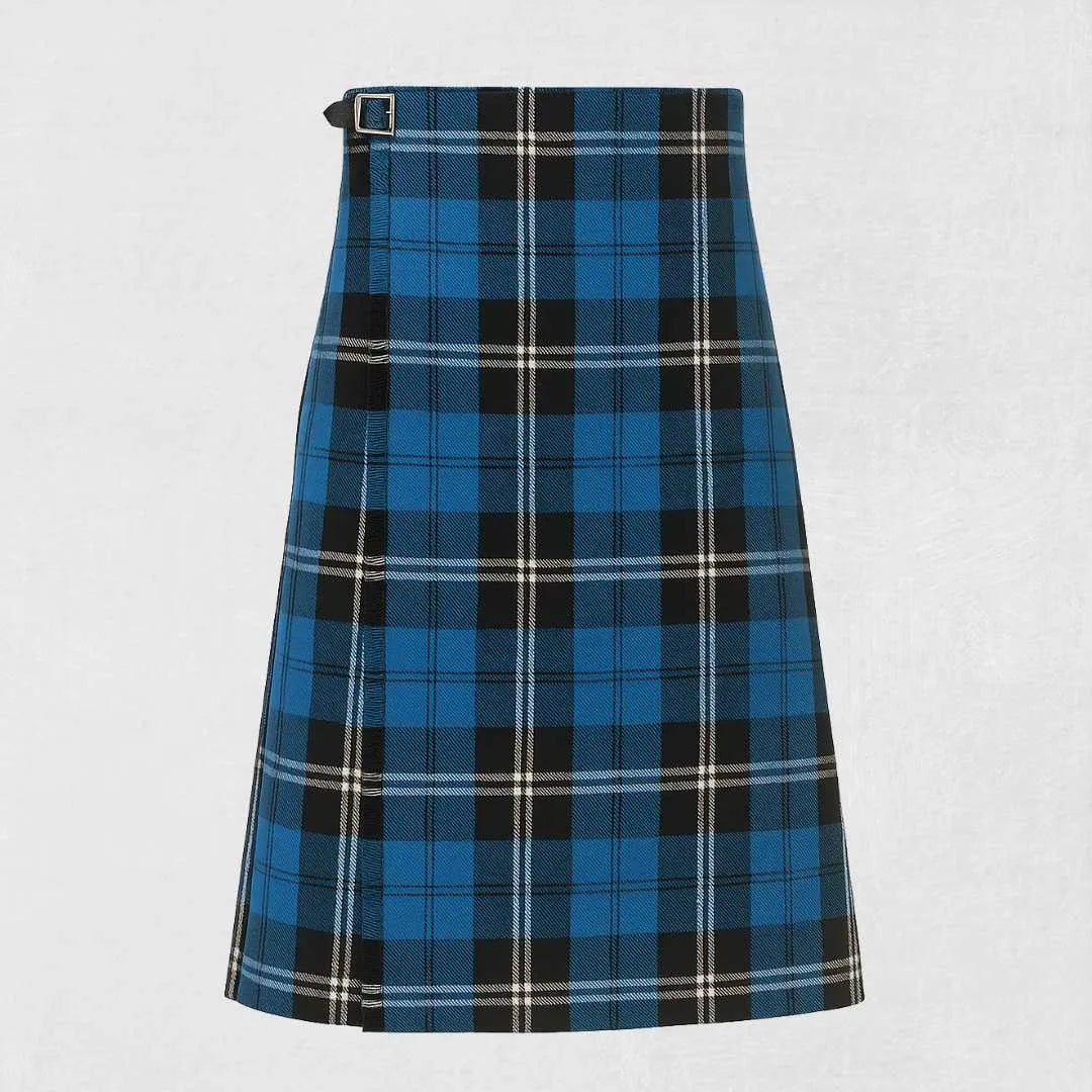 Ramsay Blue Tartan Kilt with light blue and navy Scottish checks