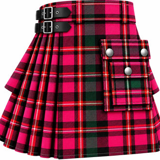 Scott Fuschia Tartan Kilt in traditional Scottish Highland style