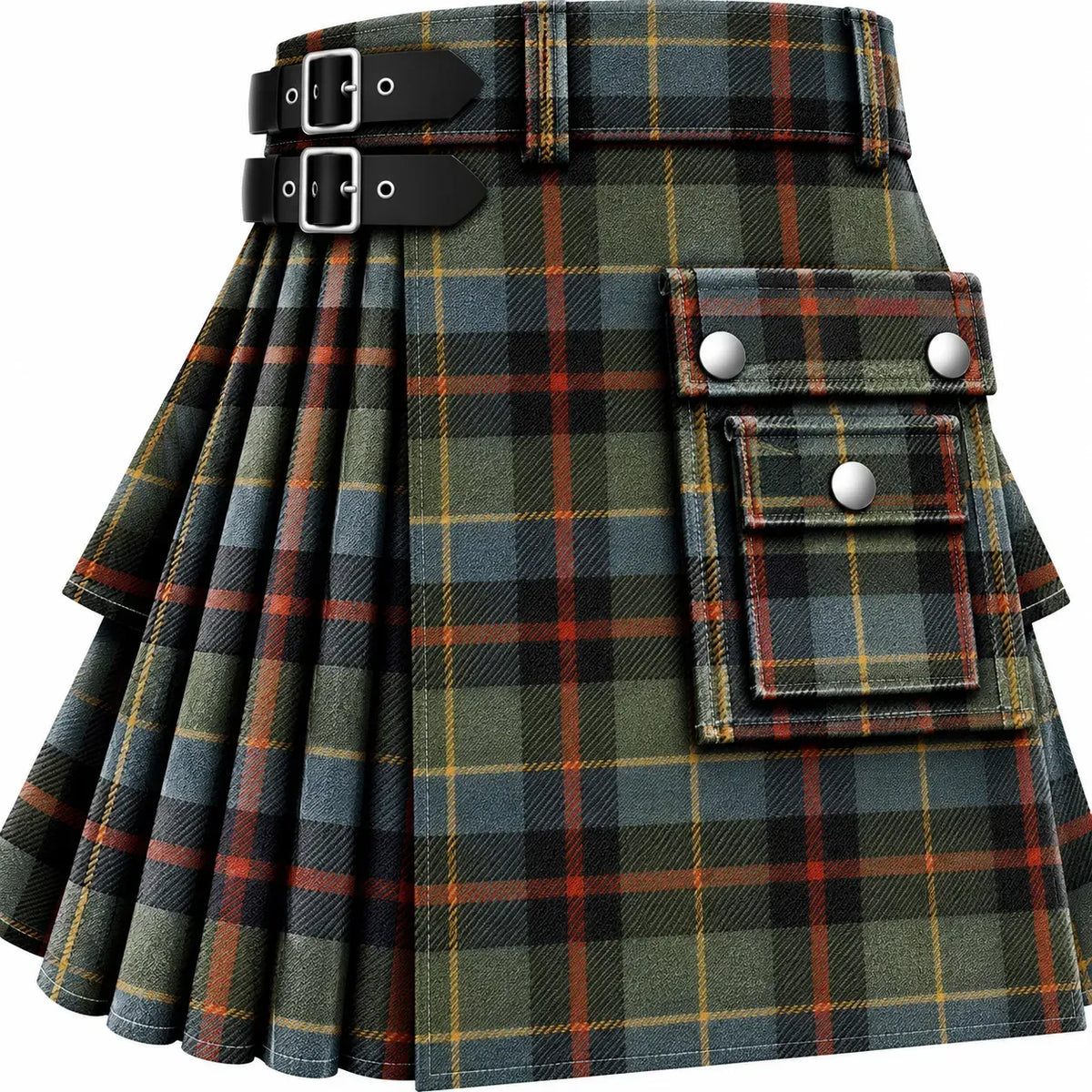 Scott Green Weathered Tartan Kilt in traditional Scottish Highland style

