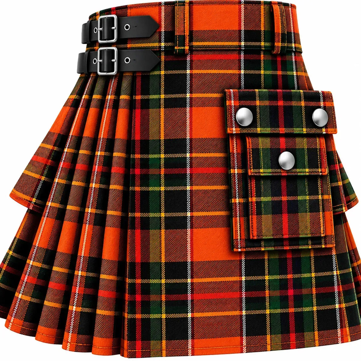 Scott Tangerine Tartan Kilt in traditional Scottish Highland style