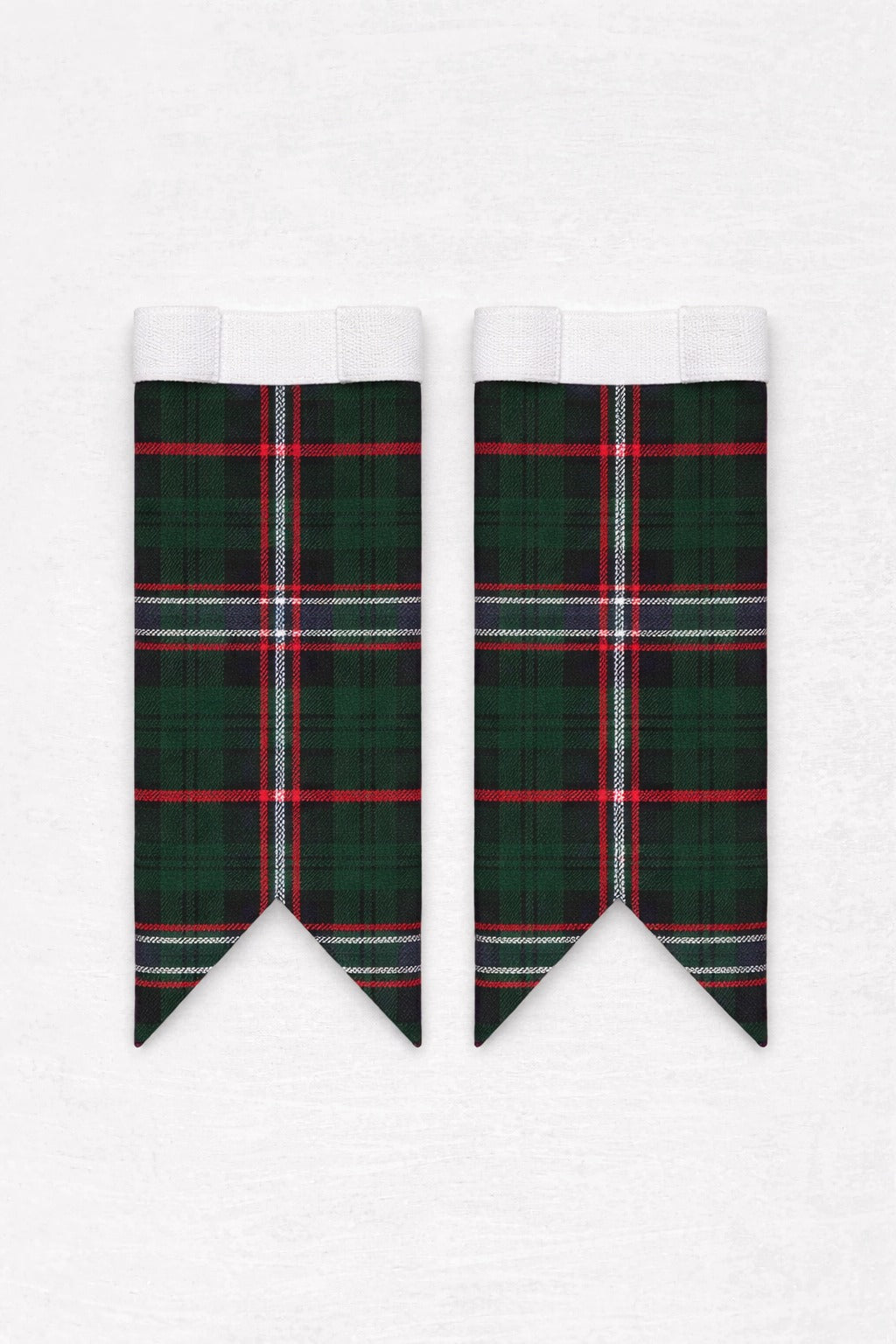 Scottish National tartan flashes displayed with traditional kilt hose for authentic Highland dress