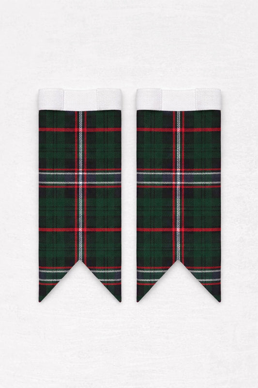 Scottish National tartan flashes displayed with traditional kilt hose for authentic Highland dress