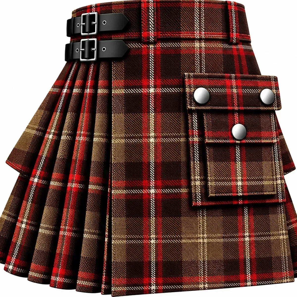 Sinclair Brown Tartan Kilt in traditional Scottish Highland style

