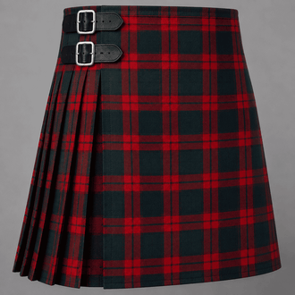 Skene Tartan Kilt featuring authentic Scottish clan tartan with traditional pleated Highland design