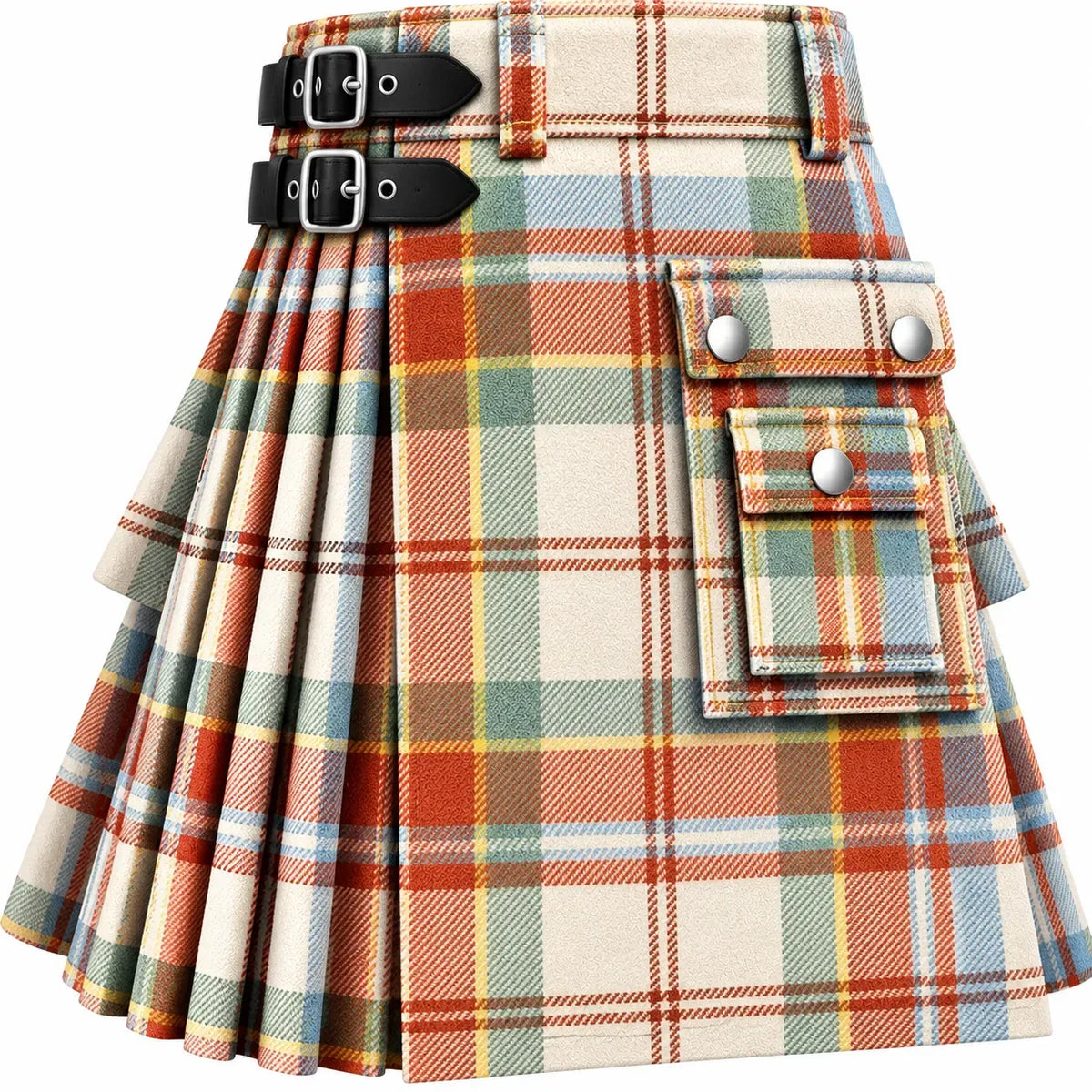 Stewart Dress Ancient Tartan Kilt in traditional Scottish Highland style

