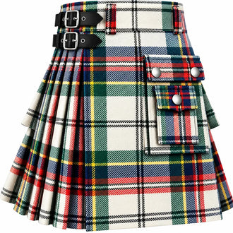 Stewart Dress Modern Tartan Kilt in traditional Scottish Highland style