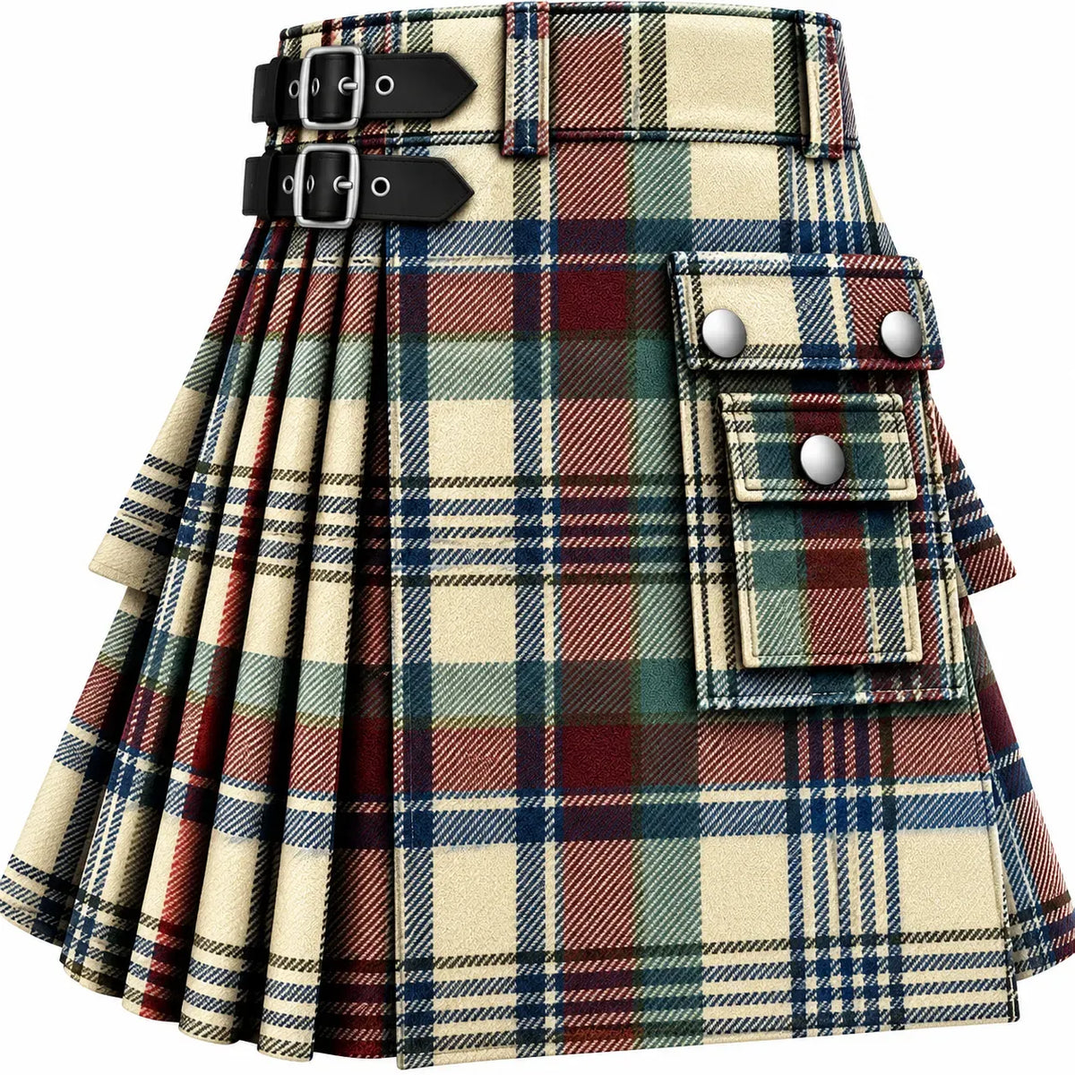 Stewart Dress Muted Tartan Kilt in traditional Scottish Highland style