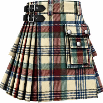 Stewart Dress Muted Tartan Kilt in traditional Scottish Highland style