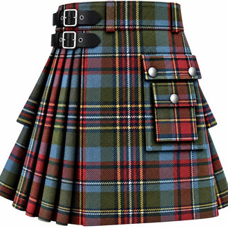 Stewart Hunting Muted Tartan Kilt in traditional Scottish Highland style