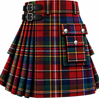 Stewart Prince Charles Edward Tartan Kilt in traditional Scottish Highland style