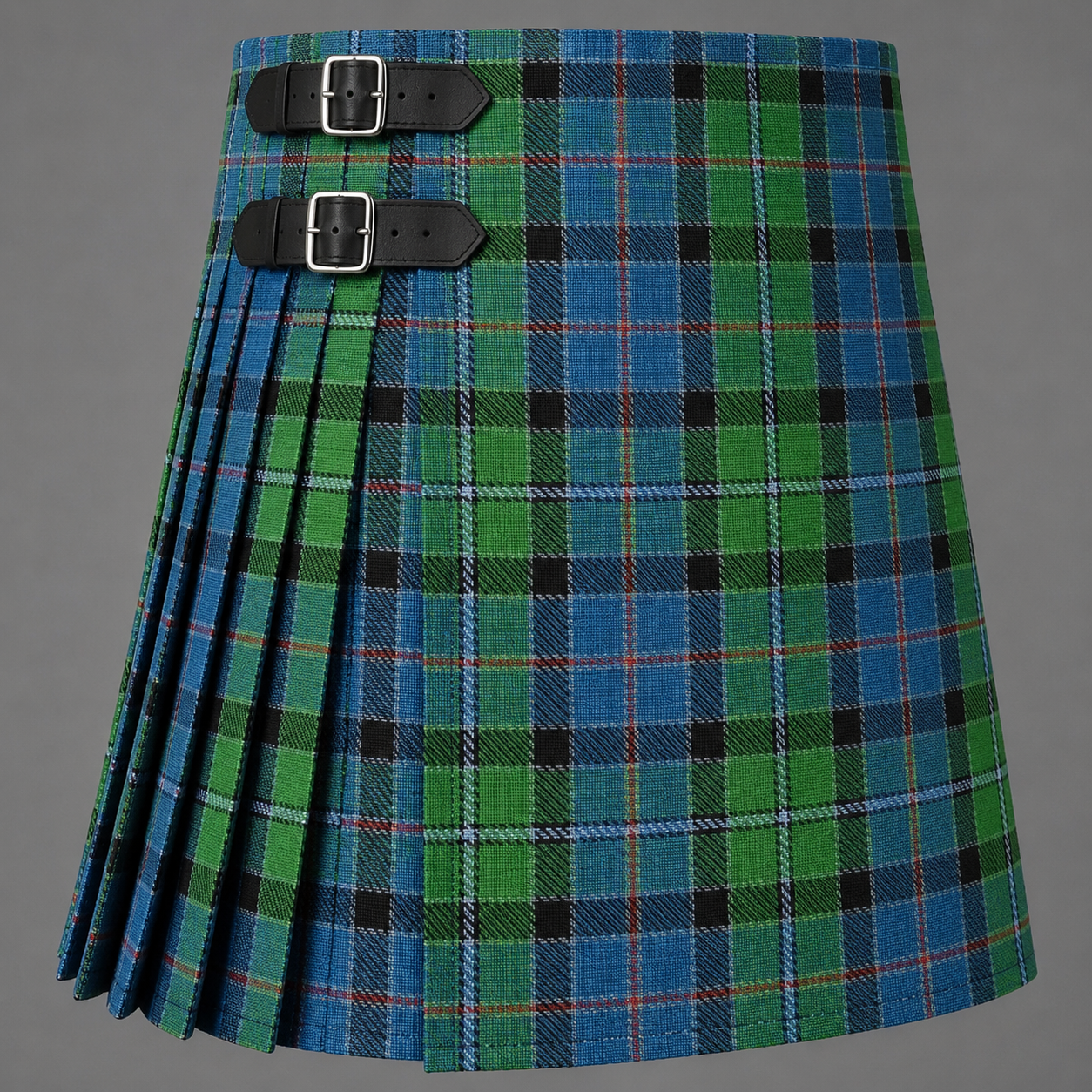 Stirling Tartan Kilt featuring authentic Scottish clan tartan with traditional pleated Highland design