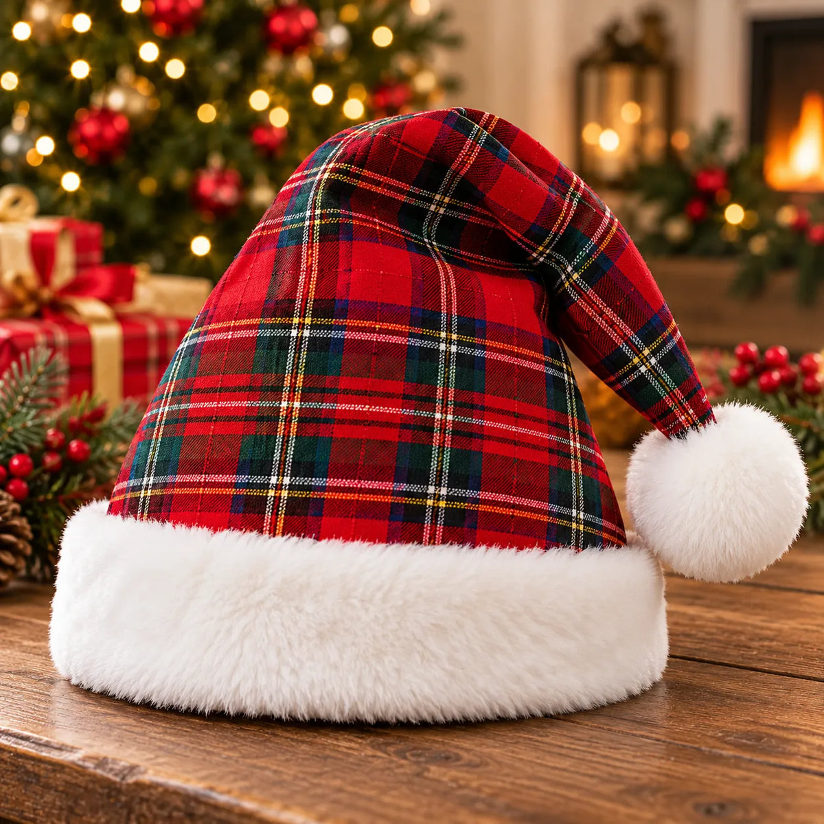 Tartan Santa Hat